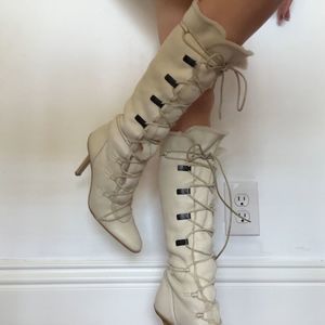 Gucci Laceup fur trimmed boots